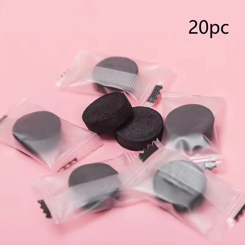 20pcs Bamboo Charcoal Facial Mask Sheets - Fragrance-Free