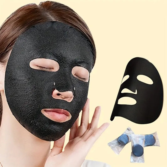 20pcs Bamboo Charcoal Facial Mask Sheets - Fragrance-Free